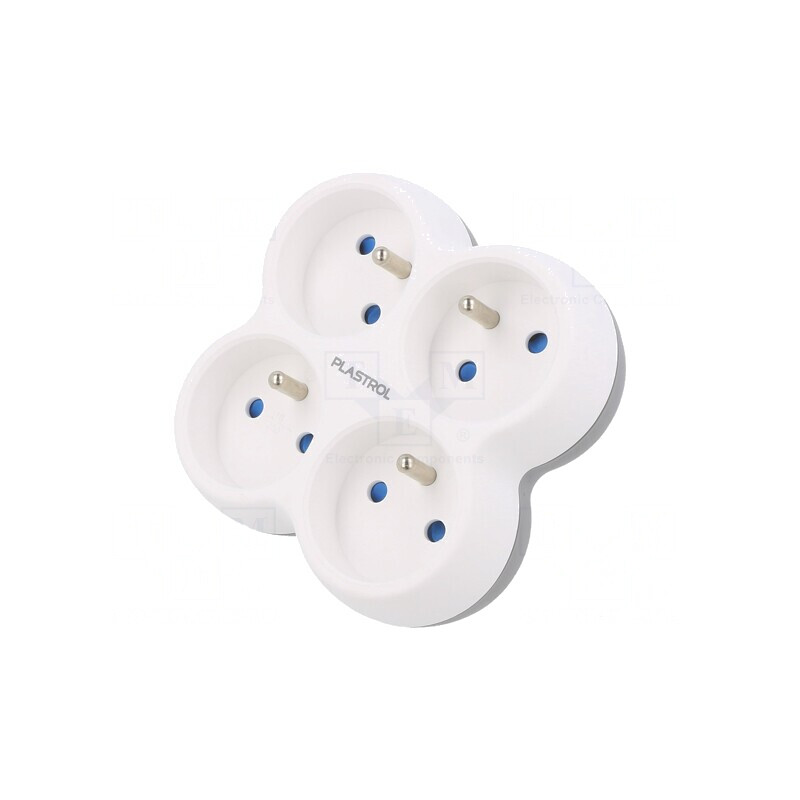 Splitter Alimentare AC 2P+PE 250V 16A Alb | Electronic-mag.ro | Componente Electronice