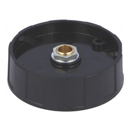 Buton rotativ; fără indicator; ABS; Øax: 6mm; Ø50x15,5mm; neagră