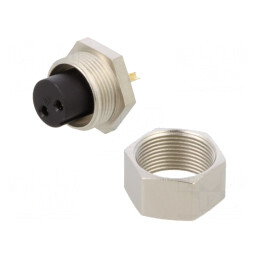 Conector M9 Mamă Aurit 125V IP40 2PIN | Electronic-mag.ro | Componente Electronice