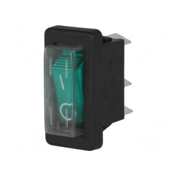 Întrerupător Basculant ON-OFF Verde cu Lumină Neon 16A 250VAC | Electronic-mag.ro | Componente Electronice