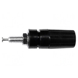 Soclu Banană 4mm 15A Negru pentru Panou | Electronic-mag.ro | Componente Electronice