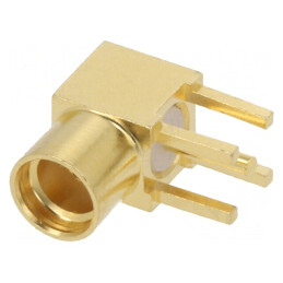 Soclu MMCX Mamă 90° THT Aurit pentru PCB 50Ω | Electronic-mag.ro | Componente Electronice