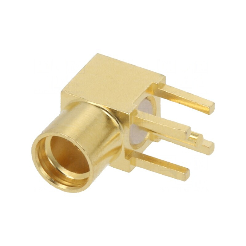 Soclu MMCX Mamă 90° THT Aurit pentru PCB 50Ω | Electronic-mag.ro | Componente Electronice