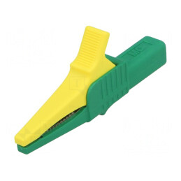 Bornă crocodil 32A galben-verde 4mm | Electronic-mag.ro | Componente Electronice