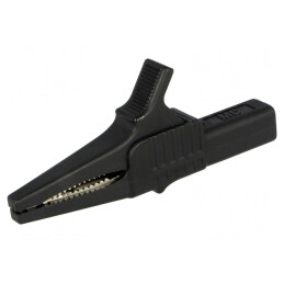 Bornă crocodil neagră 32A 1kVDC 20mm | Electronic-mag.ro | Componente Electronice