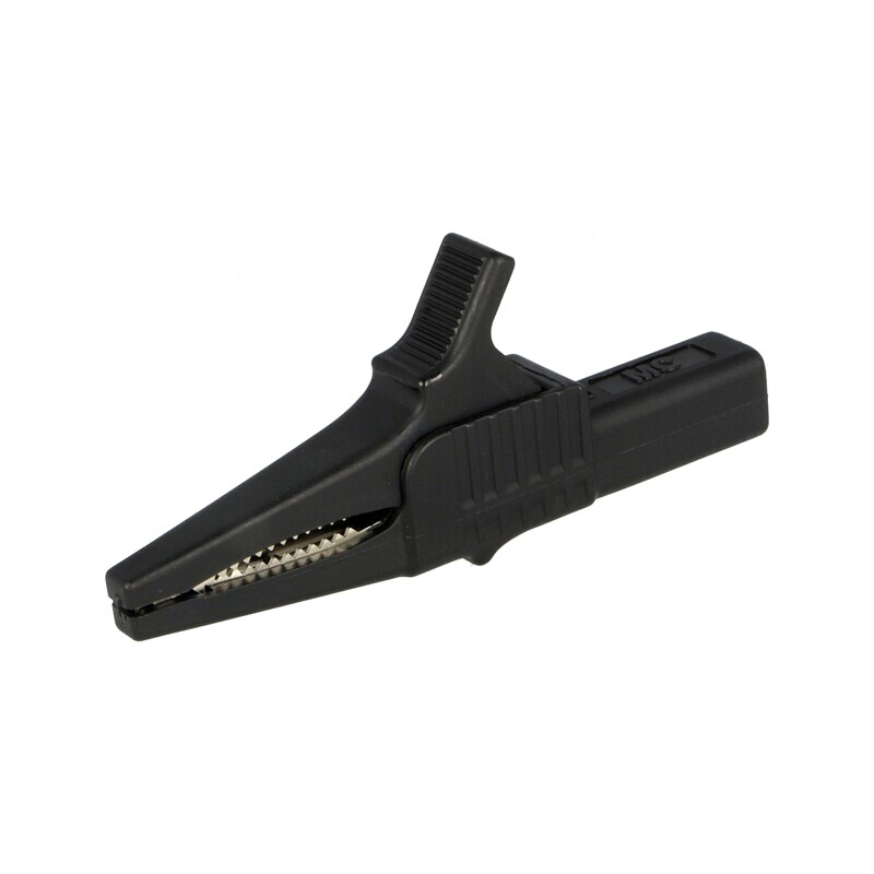 Bornă crocodil neagră 32A 1kVDC 20mm | Electronic-mag.ro | Componente Electronice