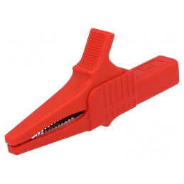 Bornă Crocodil Roșie 32A 1kVDC 20mm | Electronic-mag.ro | Componente Electronice