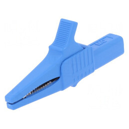 Bornă crocodil 32A 1kVDC albastră 4mm | Electronic-mag.ro | Componente Electronice