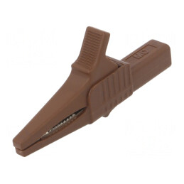 Bornă crocodil 32A 1kVDC maro 20mm | Electronic-mag.ro | Componente Electronice