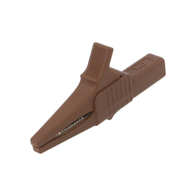 Bornă crocodil 32A 1kVDC maro 20mm | Electronic-mag.ro | Componente Electronice