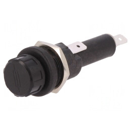 Clemă Siguranțe Cilindrice 6.3x32mm 250V Neagră pe Panou | Electronic-mag.ro | Componente Electronice