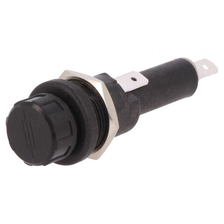 Clemă Siguranțe Cilindrice 6.3x32mm 250V Neagră pe Panou | Electronic-mag.ro | Componente Electronice