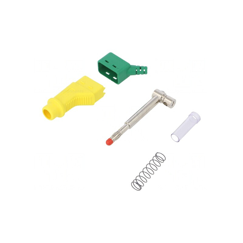 Mufă banană 4mm 32A galben-verde 2,5mm2 | Electronic-mag.ro | Componente Electronice