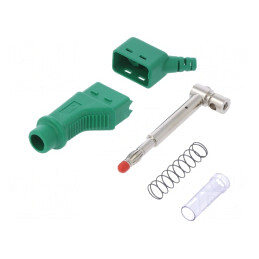 Mufă banană verde 4mm 32A 600V | Electronic-mag.ro | Componente Electronice