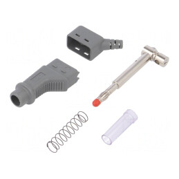 Mufă Banană 4mm Gri 32A 600V | Electronic-mag.ro | Componente Electronice