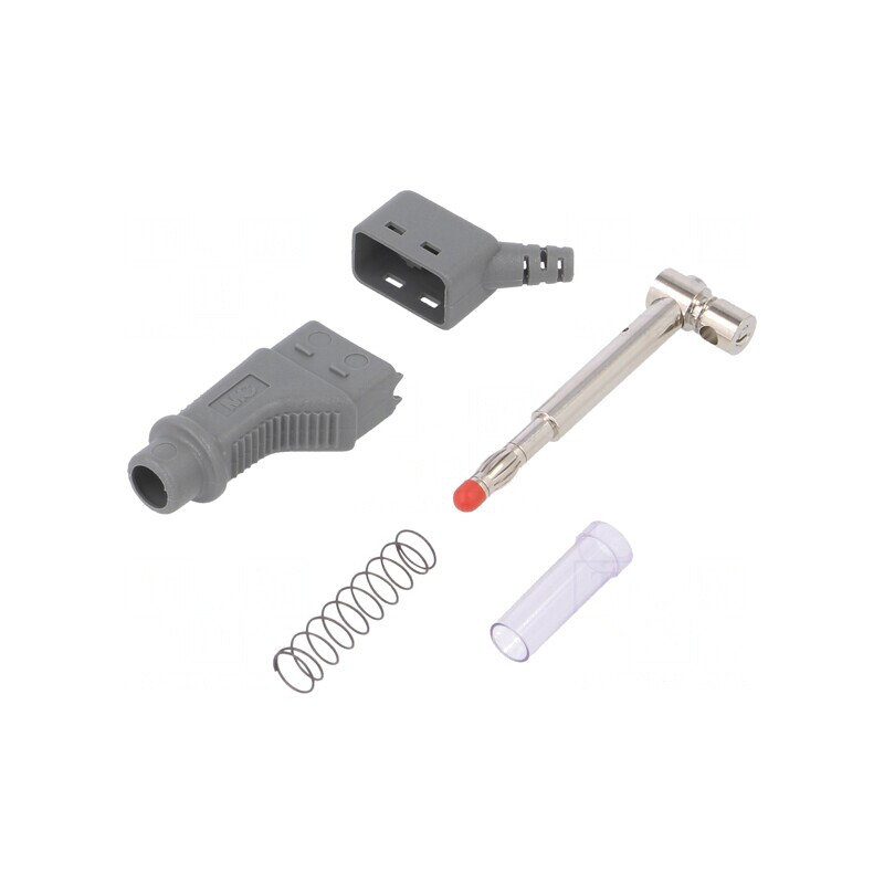 Mufă Banană 4mm Gri 32A 600V | Electronic-mag.ro | Componente Electronice