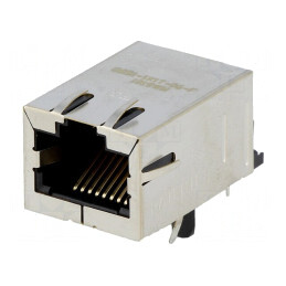 Soclu RJ45 Ecranat cu Transformator de Separare THT | Electronic-mag.ro | Componente Electronice