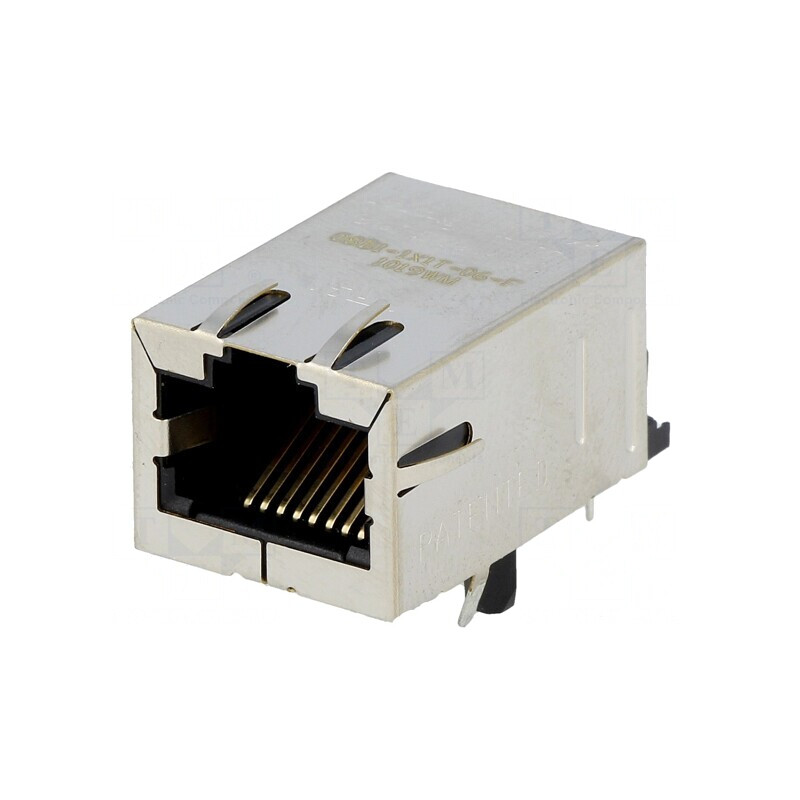 Soclu RJ45 Ecranat cu Transformator de Separare THT | Electronic-mag.ro | Componente Electronice