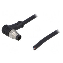 Conector M8 3P 90° cu Cablu și Mufă | Electronic-mag.ro | Componente Electronice