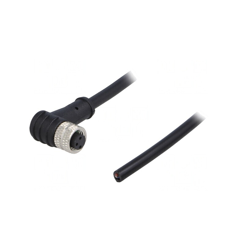 Conector M8 Mamă 3 PIN 90° cu Cablu și Manșon | Electronic-mag.ro | Componente Electronice