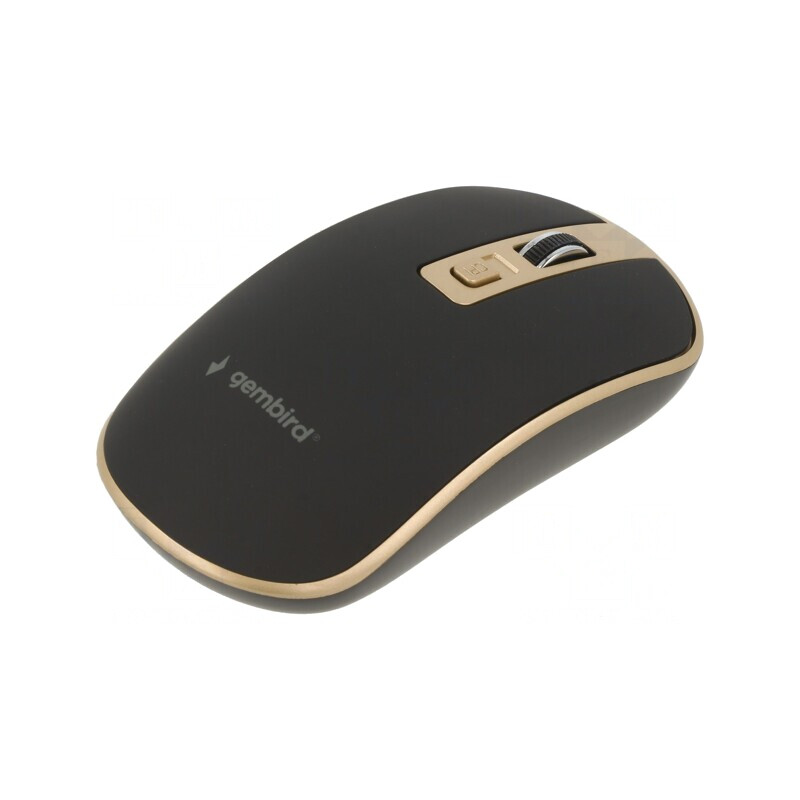 Mouse optic wireless USB A negru/auriu 4 butoane 10m | Electronic-mag.ro | Componente Electronice
