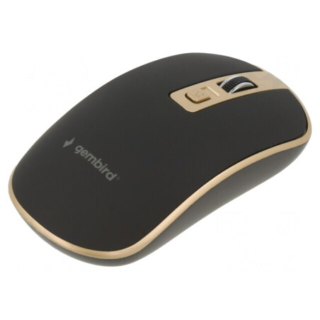 Mouse optic wireless USB A negru/auriu 4 butoane 10m | Electronic-mag.ro | Componente Electronice
