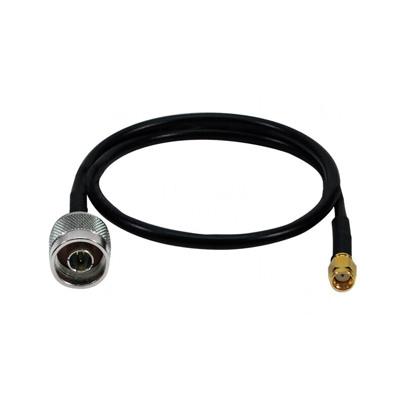 Cablu 50Ω N la RP-SMA 0,5m Negru | Electronic-mag.ro | Componente Electronice