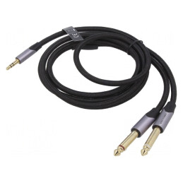 Cablu Audio Jack 3.5mm la 6.3mm 1.5m Negru