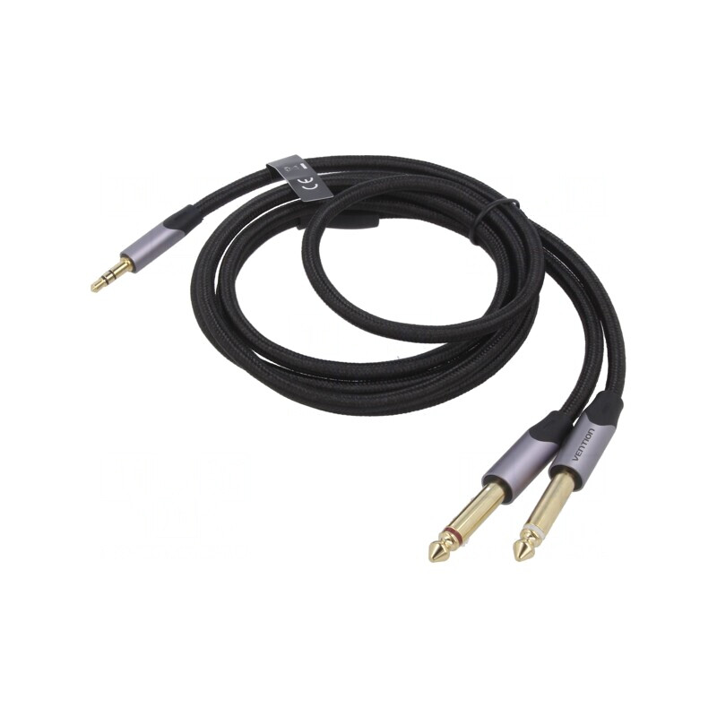 Cablu Audio Jack 3.5mm la 6.3mm 1.5m Negru | Electronic-mag.ro | Componente Electronice