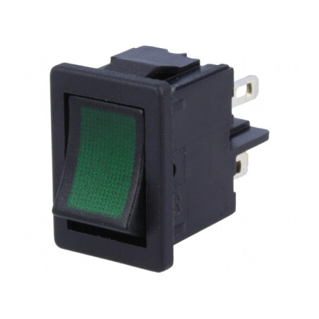 Comutator Balansier Verde 4A 250V IP40 Cu Lumină 230V | Electronic-mag.ro | Componente Electronice