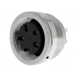 Conector M16 Soclu Mamă 4 PIN 5A 300V IP65/IP67 | Electronic-mag.ro | Componente Electronice