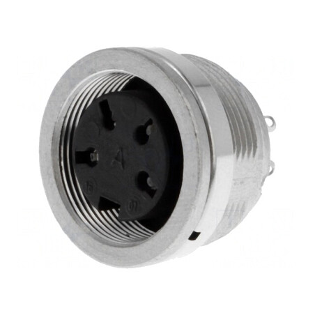 Conector M16 Soclu Mamă 4 PIN 5A 300V IP65/IP67 | Electronic-mag.ro | Componente Electronice