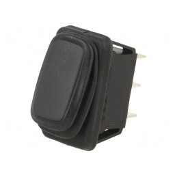 Comutator Basculant SP3T ON-OFF-ON 10A/28VDC Negru IP65 | Electronic-mag.ro | Componente Electronice