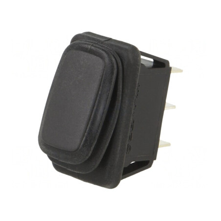 Comutator Basculant SP3T ON-OFF-ON 10A/28VDC Negru IP65 | Electronic-mag.ro | Componente Electronice