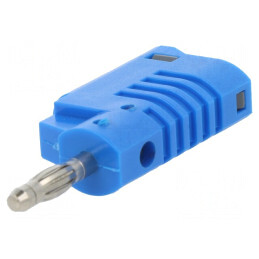 Mufă Banană 4mm 36A Albastră Neizolată 57,2mm | Electronic-mag.ro | Componente Electronice