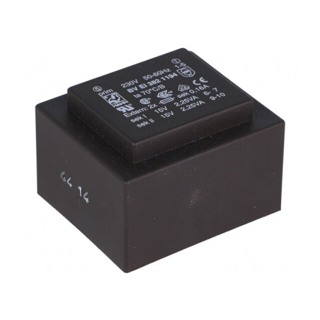 Transformator încapsulat 4,5VA 230V 15V 150mA | Electronic-mag.ro | Componente Electronice