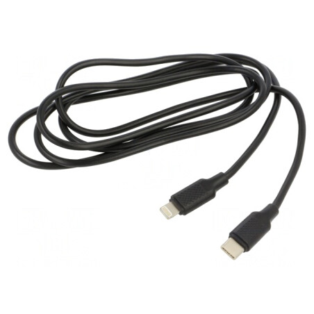 Cablu USB-C la Lightning 1m Negru 36W | Electronic-mag.ro | Componente Electronice