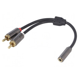 Cablu Jack 3,5mm Soclu la RCA 2x 0,2m Aurit | Electronic-mag.ro | Componente Electronice
