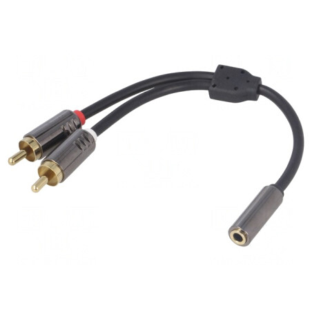 Cablu Jack 3,5mm Soclu la RCA 2x 0,2m Aurit | Electronic-mag.ro | Componente Electronice