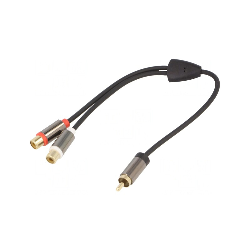 Cablu Audio RCA Aurit 0,2m Negru Stereo | Electronic-mag.ro | Componente Electronice