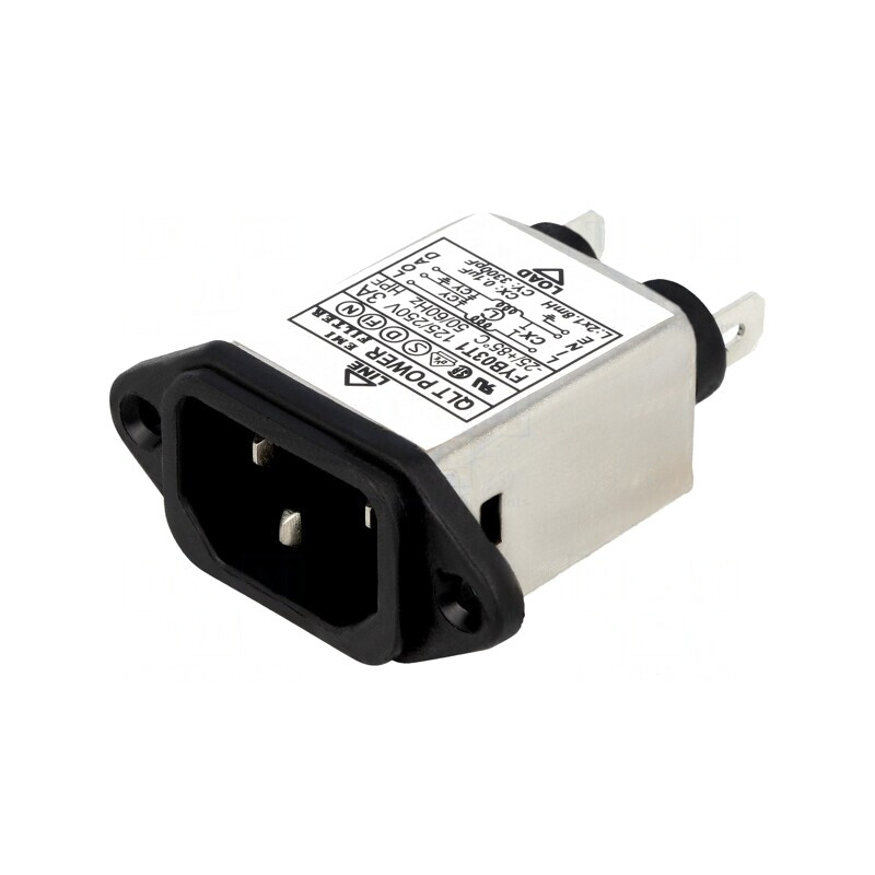 Conector de Alimentare AC 3A 250VAC 1,8mH IEC 60320 | Electronic-mag.ro | Componente Electronice