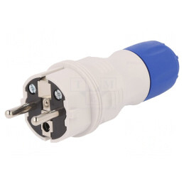 Conector Alimentare AC Tată 250V 16A 2P PE pe Cablu