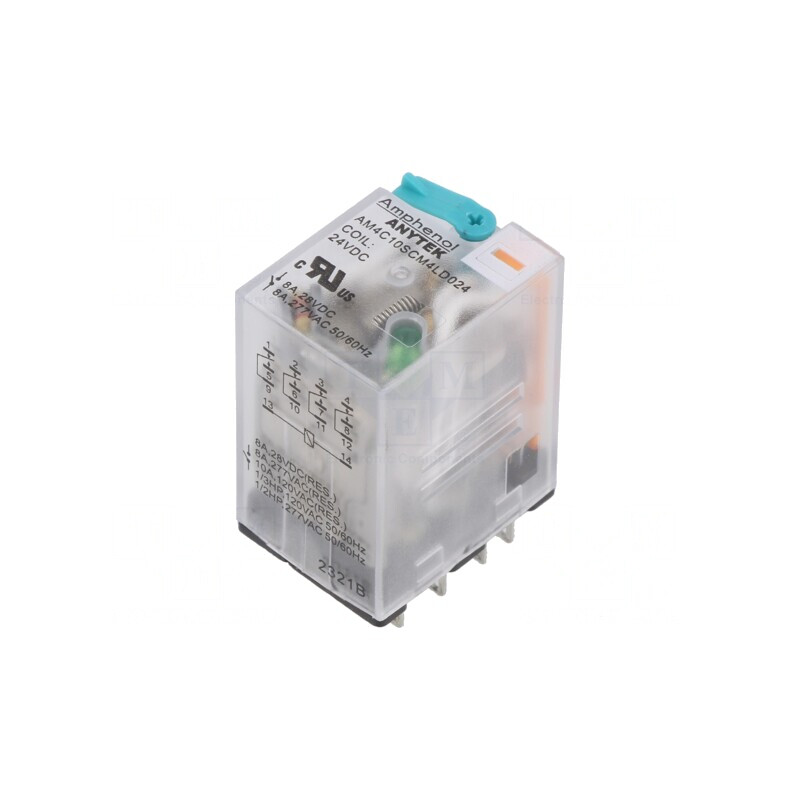 Releu Electromagnetic Industrial 4PDT 24V/DC 10A 240V/AC Cu Soclu | Electronic-mag.ro | Componente Electronice
