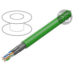 Cablu Ethernet Industrial HELUKAT 600IND S/FTP Cat7 4x2x23AWG Verde