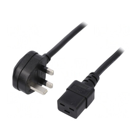 Cablu de Alimentare 1.5m Negru 3x1.5mm2 BS 1363 la IEC C19 | Electronic-mag.ro | Componente Electronice