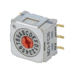 Întrerupător codificare HEX/BCD 16 poziții vertical ND3 | Electronic-mag.ro | Componente Electronice