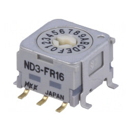 Întrerupător codificare HEX/BCD 16 poziții orizontal ND3 | Electronic-mag.ro | Componente Electronice