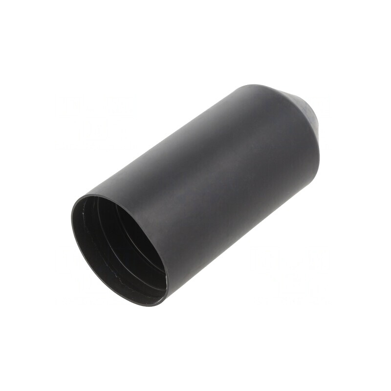 Cap termocontractabil adeziv 40mm negru poliolefina POX | Electronic-mag.ro | Componente Electronice
