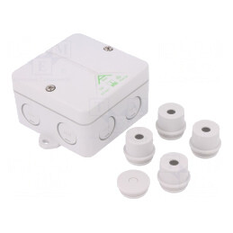 Cutie de conexiuni polistiren 82x82x51mm | Electronic-mag.ro | Componente Electronice