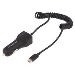 Încărcător Auto USB-C 12-24V 5V/3A 0,9m